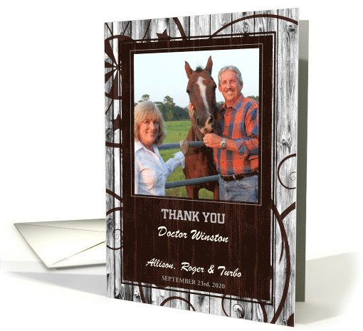 Veterinarian Thank You Western Themed Custom Photo card (1048485)