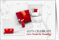 Housewarming Party Invitations Home in Red and White card