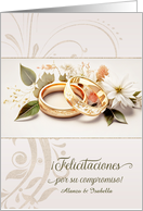 Custom Spanish Engagement Congratulations Wedding Bands card