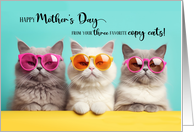 from Triplets on Mother’s Day Three Cute Cats in Sunglasses card