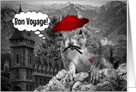 Bon Voyage! Funny French Painter Squirrel card