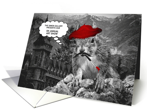Art Show Invitation French Squirrel Artist Custom card (1069237)