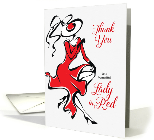 Thank You Lady in Red Blank Inside card (1069715)