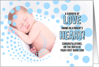 for New Parents on the Birth of their First Son Blue card