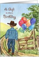 Custom Money Enclosed Birthday for a Little Cowboy card