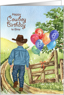 8th Birthday Little Cowboy Western Theme with Name card