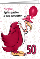 50th Birthday Funny Pink Buzzard Getting Old Humor Custom Name card