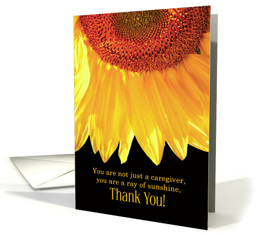 Caregiver Thank You Ray of Sunshine Sunflower card (1093368)