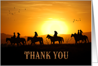 Thank You Sunflowers and Cowgirls Western Theme Blank card