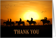 Veterinarian Thank You Country Western Sunset Horseback Riders card