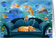 Dreaming of You Tabby Dreams Underwater Adventure for Cat Lover card