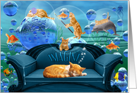 Thank You Tabby Dreams Underwater Adventure for Cat Lover card