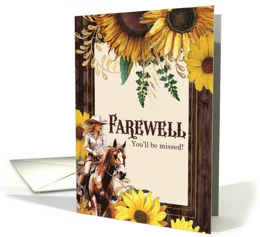 Good Bye Sunflower Western Cowgirl card (1099598)