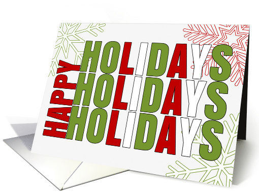 Happy Holidays with Ho Ho Ho and Snowflakes card (1100666)