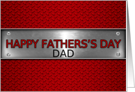 for Dad on Father’s Day Steel Red and Silver Theme card