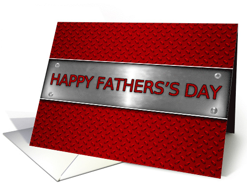 Father's Day Studded Metal Plate in Red and Silver card (1102784)