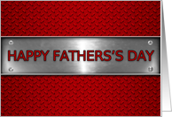 Father’s Day Studded Metal Plate in Red and Silver card