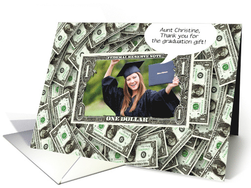 Custom Thank You for the Graduation Gift Money Photo Blank card