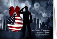 Christmas Remembrance Military Soldier American Flag card