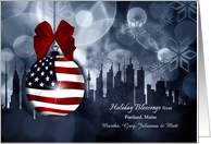 from Maine American Flag Patriotic Holiday Blessings card