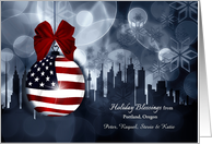 from Oregon American Flag Patriotic Holiday Blessings card