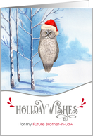 for Future Brother in Law Holiday Wishes Woodland Owls card
