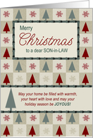 for Son in Law on Christmas and Burgundy Christmas Trees card