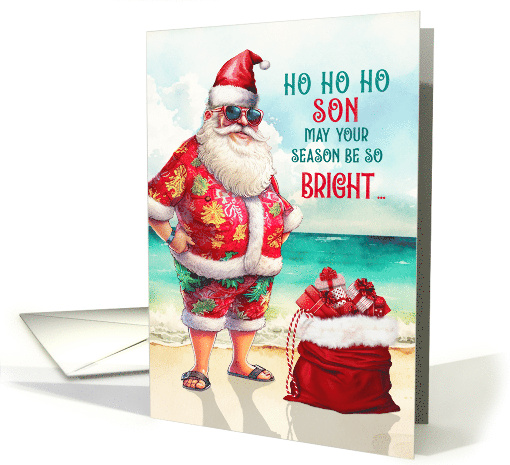for Son Christmas Cool Santa in Sunglasses card (1125584)