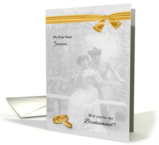 Will You Be My Bridesmaid Vintage Lesbian Wedding card (1128262)