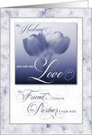for Husband’s Birthday Sentimental Blue Tulips card
