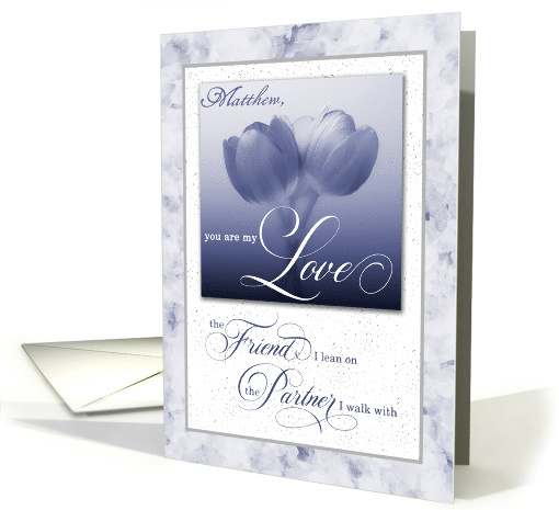 Custom Life Partner Birthday Blue Tulips card (1131638)