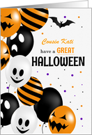 Custom Any Relation Halloween Balloons and Polka Dots card