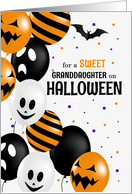 for Granddaughter Halloween Balloons and Polka Dots card