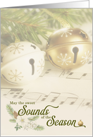 Christmas Sleigh Bells and Sheet Music Holiday card