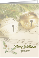 for Chaplain Christmas Sleigh Bells and Sheet Music Custom card