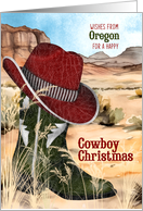 from Oregon Cowboy Christmas Western Boot and Hat card