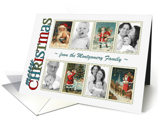 Custom Vintage Santa Christmas Postage Photo card (1160796)