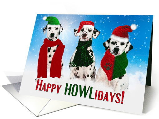 Christmas Dalmatian Dogs Merry & Bright card (1170296)