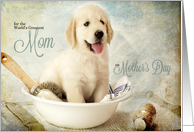 for Mom on Mother’s Day Golden Retriever Puppy card