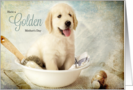 Mother’s Day Golden Retriever Puppy Spa Theme card