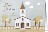 Custom Name Easter Church Illustration in Sepia Tones card