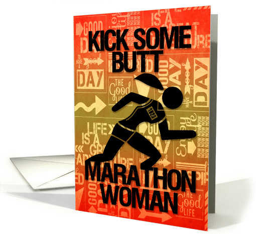 Good Luck Marathon Woman Kick Some Butt card (1232348)