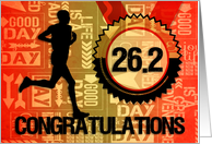 Marathon Run Congratulations Sports Theme in Orange and Gold card