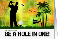 Custom Birthday for a Golfer in a Golf Sports Theme Custom Name card