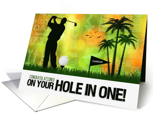 Custom Hole in One Congratulations Golf Sports Theme card (1250170)
