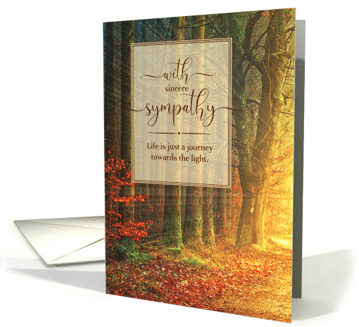 Loss of a Life Partner Sympathy Journey of Light in the Woods card