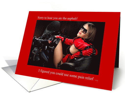 Motorcycle Accident Get Well Sexy Girl on a Bike card (1311238)