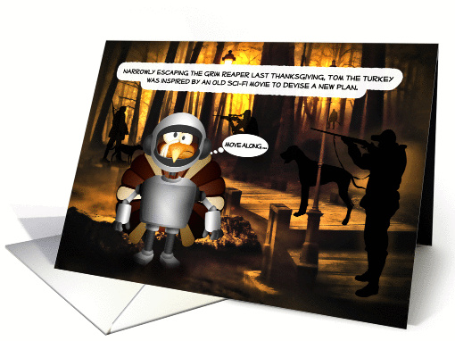 Funny Thanksgiving Card with a Sci-Fi Twist on Tom the Turkey card