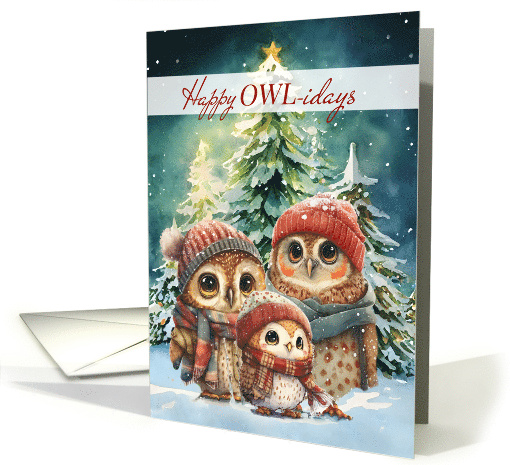 Happy OWLidays Woodland Creatures card (1323736)