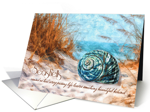 Sympathy Seashell on the Beach Watercolor card (1327086)